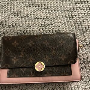 Pink and Brown LV clutch